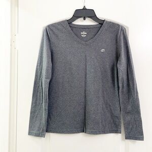 Spalding gray long sleeve v-neck shirt